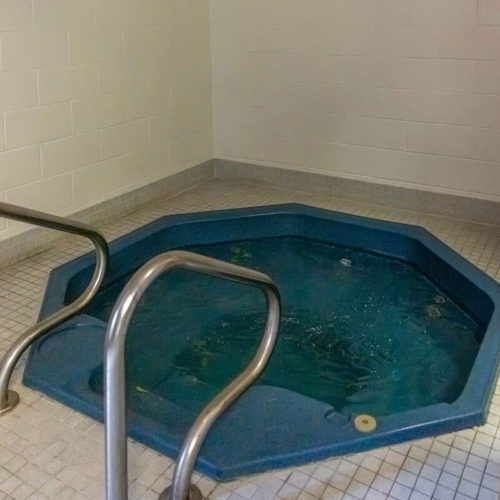 Hot tub set into the floor
