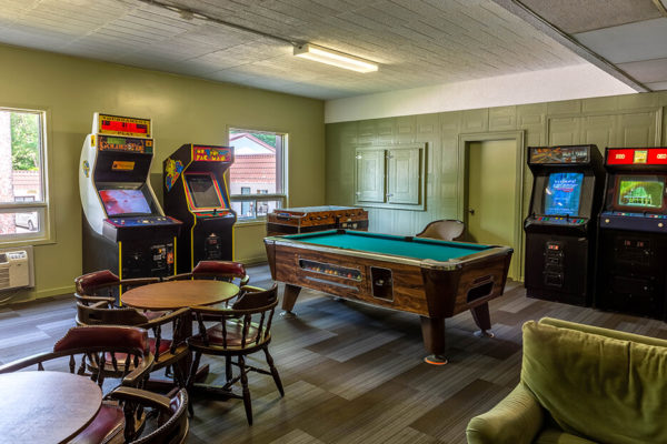 Pool table and arcade area